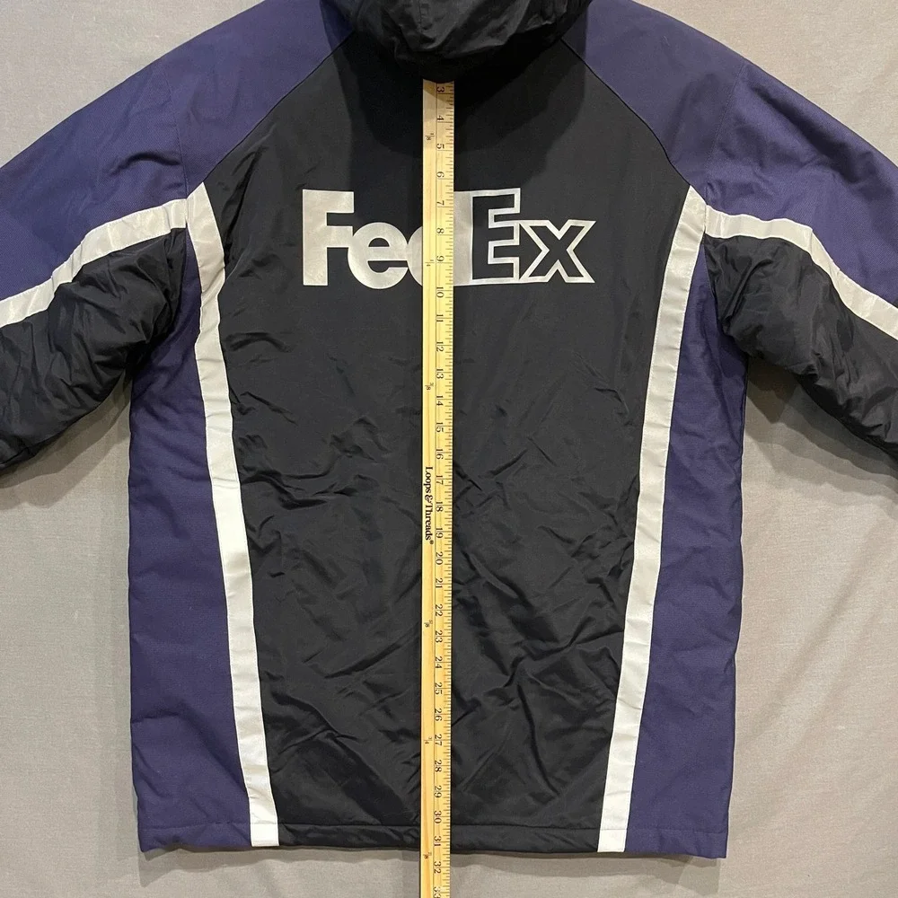 FedEx Stan Herman Primaloft Parka Jacket Mens Medium Blue Black FD3330 NWT - Picture 8 of 8